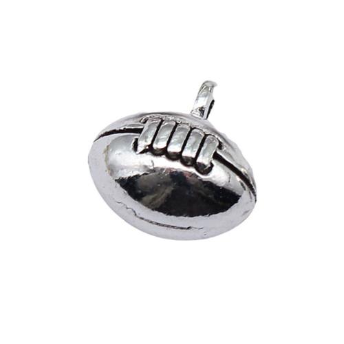 Zinc Alloy Pendants Rugby Ball antique silver color plated DIY Sold By PC