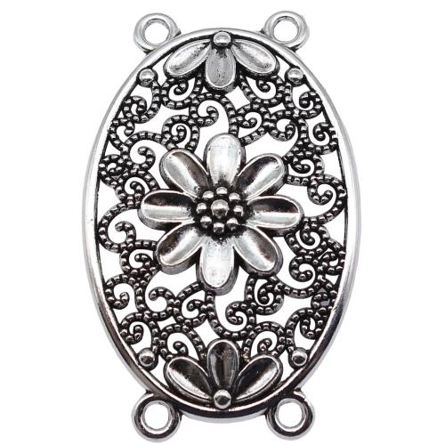 Tibetan Style Connector, antique silver color plated, DIY & 2/2 loop, 45x28mm, Sold By PC