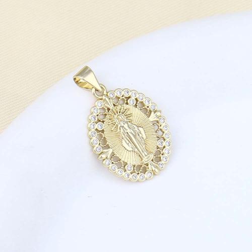 Cubic Zirconia Micro Pave Brass Pendant, gold color plated, DIY & micro pave cubic zirconia, nickel, lead & cadmium free, 17.10x10.90x3.90mm, Sold By PC