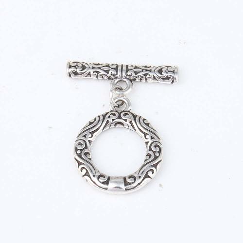 Brass Toggle Clasp, silver color plated, DIY, nickel, lead & cadmium free, 19.10x11.70x5.50mm, Sold By PC