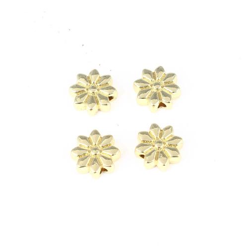 Brass Jewelry Beads, Flower, gold color plated, DIY, nickel, lead & cadmium free, 11.80x11.80x5.60mm, Sold By PC