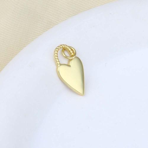 Brass Heart Pendants, gold color plated, DIY, nickel, lead & cadmium free, 10.80x9.20x2.10mm, Sold By PC