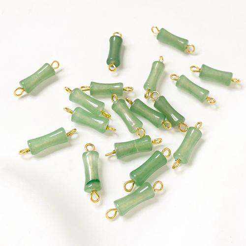 Gemstone Connector, Aventurine, DIY, green, nickel, lead & cadmium free, 5x19mm, Sold By PC