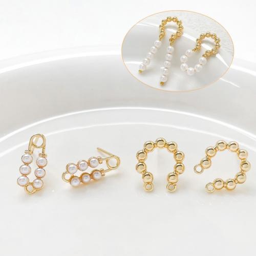 Brass Earring Stud Component gold color plated DIY golden nickel lead & cadmium free Sold By PC