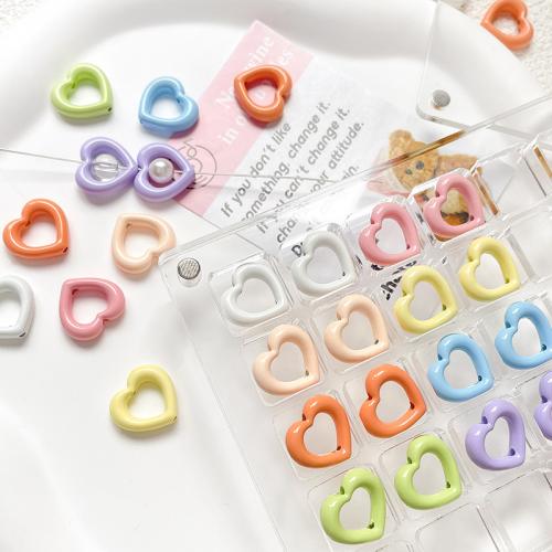 Zink legering smykker perler, Zinc Alloy, Heart, forgyldt, du kan DIY & emalje, flere farver til valg, nikkel, bly & cadmium fri, 16x15mm, Solgt af PC