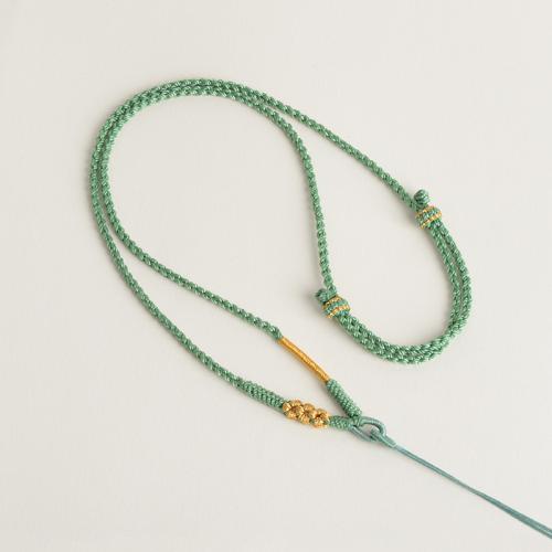 Fashion Necklace Cord, Polyamide, with Golden Threads, handmade, DIY & different styles for choice, more colors for choice, Length:Approx 66 cm, 10PCs/Lot, Sold By Lot