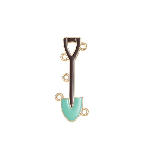 Brass Jewelry Pendants, Shovel, real gold plated, multihole & DIY & enamel, golden, Sold By PC