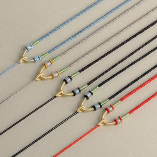 Fashion Necklace Cord, Polyester, with Gemstone & Acrylic, handmade, DIY, more colors for choice, Length:Approx 62 cm, 10PCs/Lot, Sold By Lot