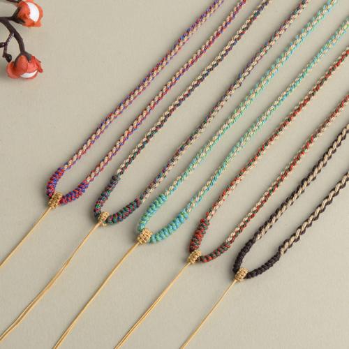 Cuerdas para Collares, Hilo de algodón, hecho a mano, Bricolaje, más colores para la opción, longitud:aproximado 58 cm, 10PCs/Grupo, Vendido por Grupo