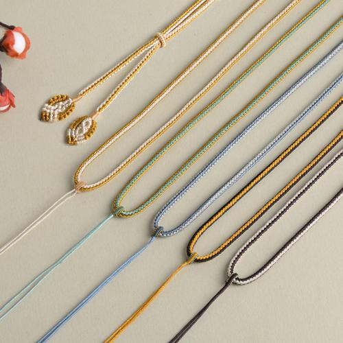 Cuerdas para Collares, Poliéster, hecho a mano, Bricolaje, más colores para la opción, longitud:aproximado 64 cm, 10PCs/Grupo, Vendido por Grupo