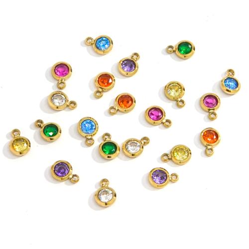Stainless Steel Pendants, 304 Stainless Steel, Vacuum Ion Plating, DIY & micro pave cubic zirconia, more colors for choice, 10PCs/Bag, Sold By Bag