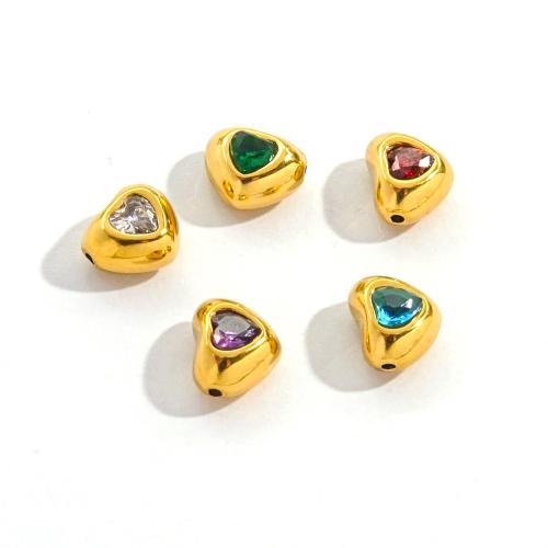 Edelstahl-Beads, 304 Edelstahl, DIY & Micro pave Zirkonia, keine, 10PCs/Tasche, verkauft von Tasche