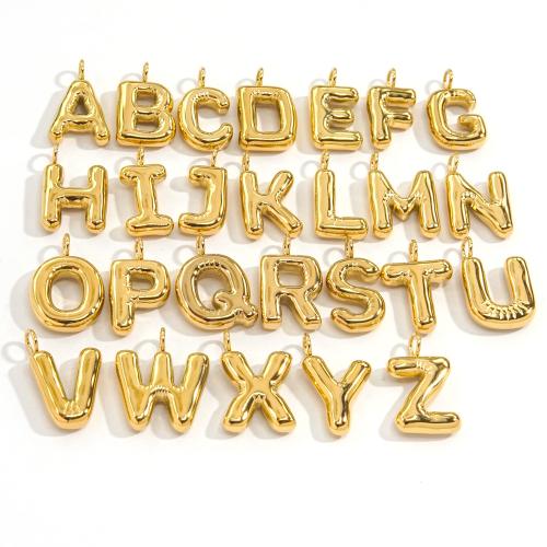 Stainless Steel Letter Pendants, 304 Stainless Steel, Vacuum Ion Plating, letters are from A to Z & DIY & different styles for choice, golden, Sold By PC