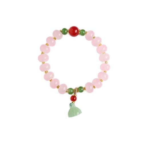 Porcelain Bracelet with Zinc Alloy Lotus Seedpod fashion jewelry & for woman Length Approx 6-8 Inch Sold By PC