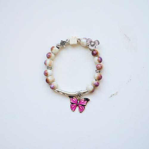 Porcelain Bracelet with Zinc Alloy handmade & for woman Length Approx 6-8 Inch Sold By PC
