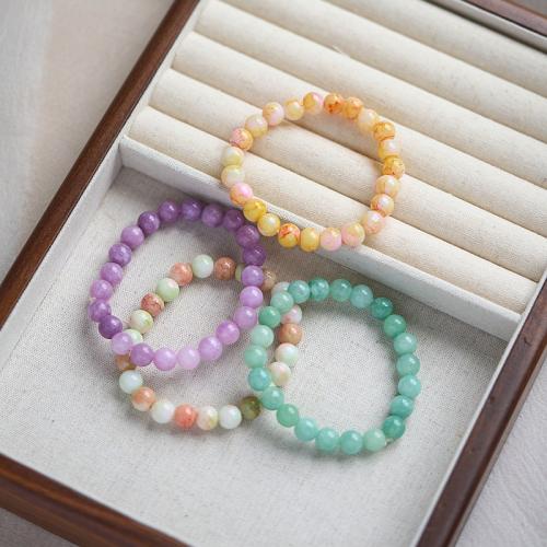 Porcelain Bracelet, Round, handmade, fashion jewelry & for woman, more colors for choice, beads length 8mm, Length:Approx 6-8 Inch, Sold By PC