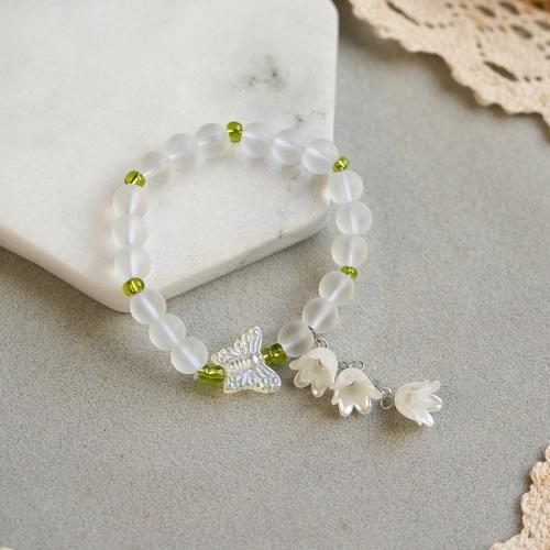 Crystal Bracelet Flower handmade fashion jewelry & for woman Length Approx 6-8 Inch Sold By PC