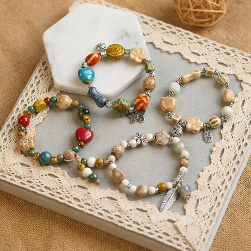 Porcelain Bracelet with Zinc Alloy handmade Unisex Length Approx 6-8 Inch Sold By PC