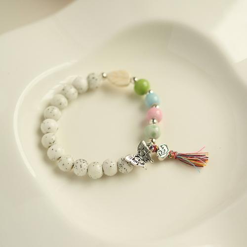 Porcelain Bracelet, with Tibetan Style, handmade, folk style & different styles for choice & for woman, Length:Approx 6-8 Inch, Sold By PC