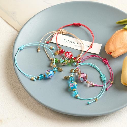 chalumeau bracelet, avec cordon de polyester & alliage de zinc, fait à la main, bijoux de mode & unisexe, plus de couleurs à choisir, Longueur Environ 6-10 pouce, Vendu par PC
