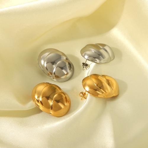 Stainless Steel Stud Earrings, 304 Stainless Steel, fashion jewelry & for woman, more colors for choice, 30x23.50mm, Sold By Pair