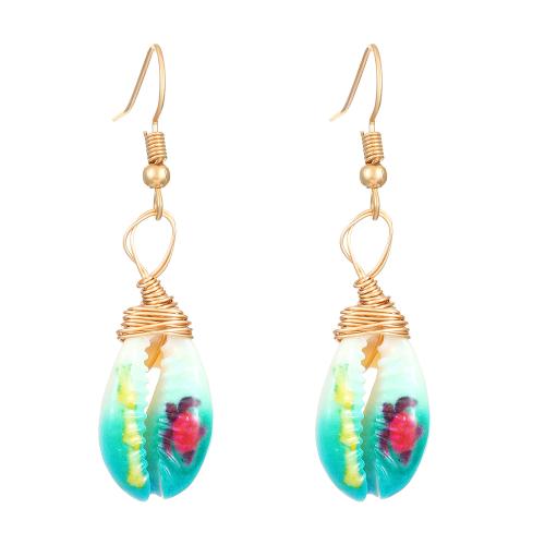 Shell Earrings gold color plated fashion jewelry & for woman Sold By Pair