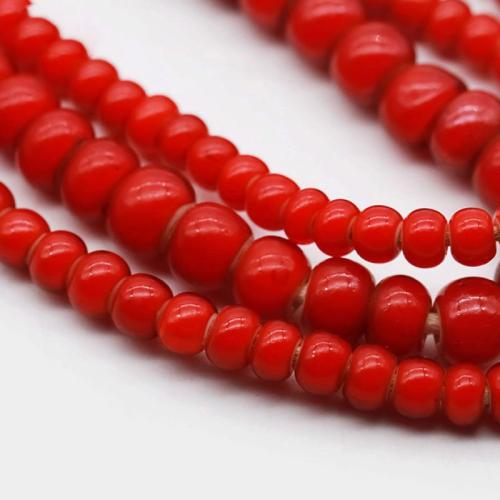 Perles murano faites à la main , chalumeau, DIY & normes différentes pour le choix, rouge, Vendu par brin