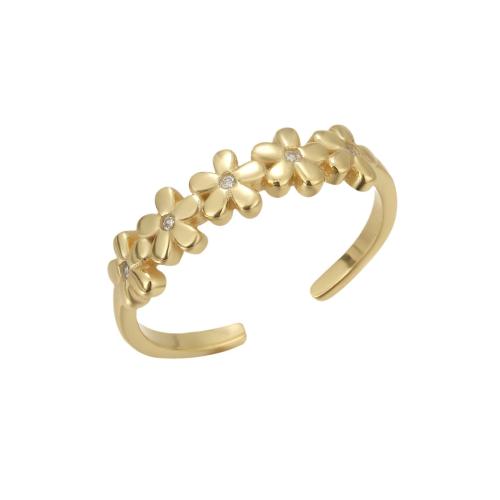 925 Sterling Silver Prst prsten, Květina, módní šperky & micro vydláždit kubické zirkony & pro ženy, Prodáno By PC