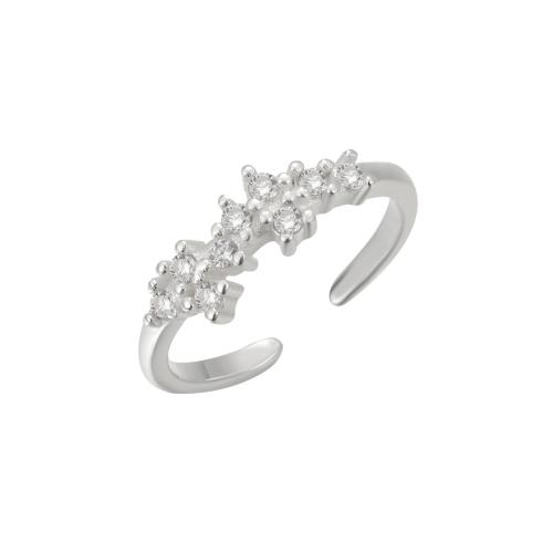 925 Sterling Silver Toe Ring, fashion jewelry & micro pave cubic zirconia & for woman, Sold By PC