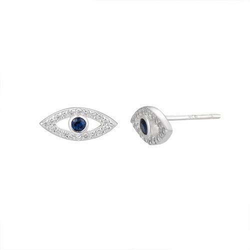 925 Sterling Silver Stud Earring fashion jewelry & micro pave cubic zirconia & for woman Sold By Pair