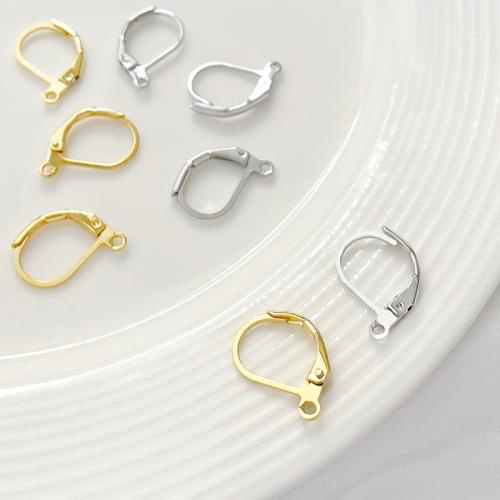 Brass Hook Earwire, plated, DIY, more colors for choice, nickel, lead & cadmium free, 11x16mm, Sold By PC