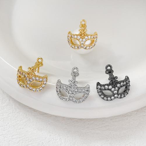 Brass Peg Bail Mask plated DIY & micro pave cubic zirconia nickel lead & cadmium free Sold By PC