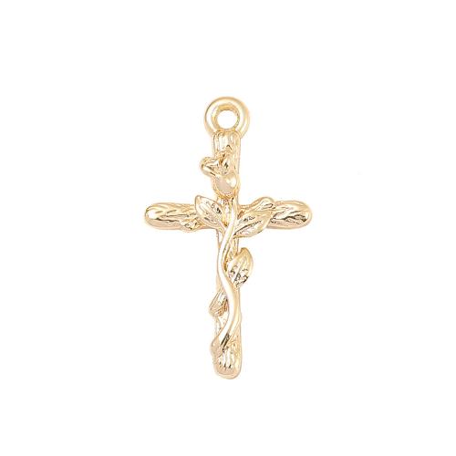 Brass Cross Pendants real gold plated DIY Sold By PC