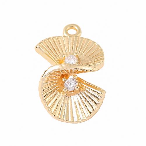 Cubic Zirconia Micro Pave Brass Pendant, real gold plated, DIY & micro pave cubic zirconia, more colors for choice, Sold By PC