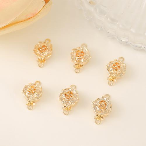 Brass Jewelry Clasps petals real gold plated DIY golden Sold By PC