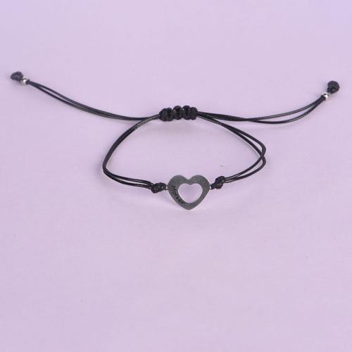 Fashion Create Wax Cord Bracelets Zinc Alloy with Wax Cord handmade 2 pieces & Unisex silver color Length 16 cm Sold By Set