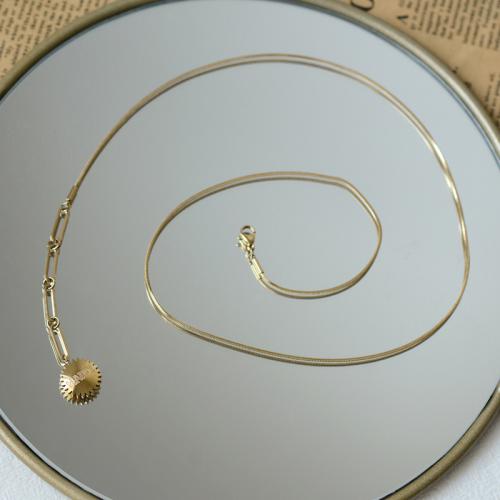Titanstahl Halskette, plattiert, für Frau, goldfarben, Länge:63 cm, verkauft von PC