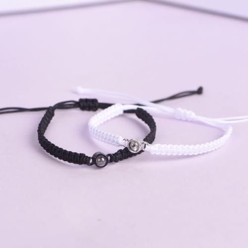 Tibetan Style Miniature Projection Bracelet, with Knot Cord, 2 pieces & Unisex, more colors for choice, Length:16 cm, Sold By PC