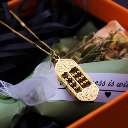 Titanstahl Halskette, plattiert, für Frau, goldfarben, verkauft von PC