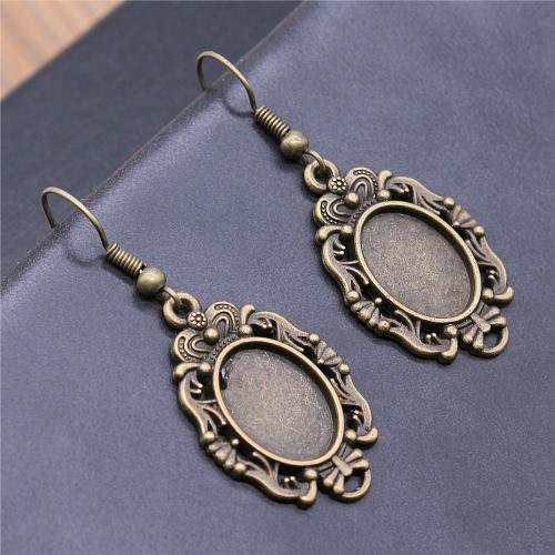 Tibetan Style Drop Earrings, plated, for woman, more colors for choice, 10x14mm, Sold By Pair