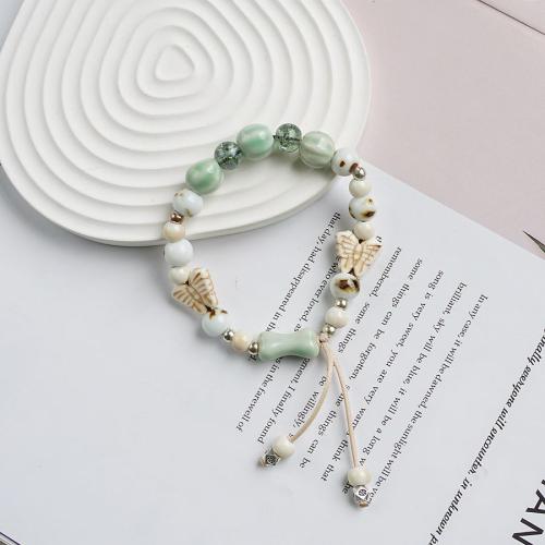Porcelain Bracelet with Zinc Alloy handmade & for woman 140mm Length Approx 6-8 Inch Sold By PC