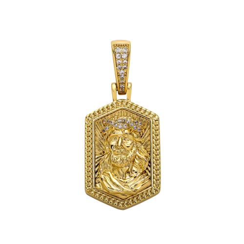 Brass Pendant Geometrical Pattern plated DIY & micro pave cubic zirconia Sold By PC