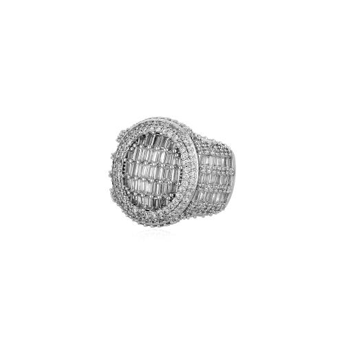 metal anillo, chapado, unisexo & diverso tamaño para la opción & micro arcilla de zirconia cúbica, más colores para la opción, tamaño:7-11, Vendido por UD