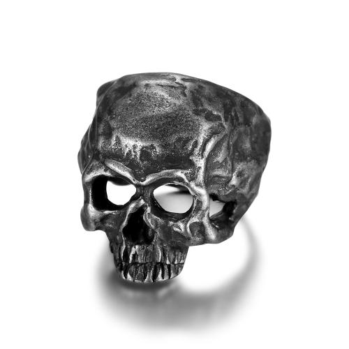 Aço inoxidável 304 anel, Crânio, Vintage & tamanho diferente para a escolha & para o homem, cor original, tamanho:8-15.5, vendido por PC