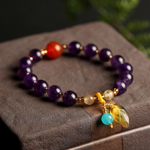 Gemstone Bracelets, Natural Stone, with Beeswax & Yunnan Red Agate & Tibetan Style, fashion jewelry & for woman, more colors for choice, Length:Approx 17 cm, Sold By PC
