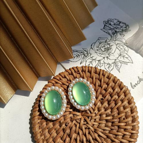 Harz Ohrring, Zinklegierung, mit Harz & Kunststoff Perlen, Modeschmuck & für Frau, keine, 30mm, verkauft von Paar