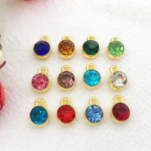 Tibetan Style Rhinestone Pendants, DIY & with rhinestone, more colors for choice, 6mm, Sold By PC