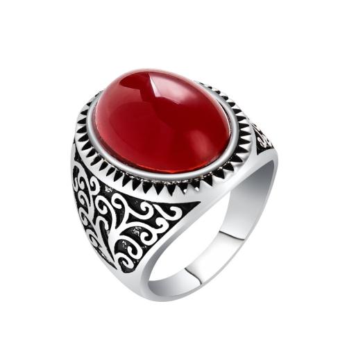 Resin Finger Ring, Tibetan Style, with Resin, fashion jewelry & different size for choice & for man, more colors for choice, Sold By PC