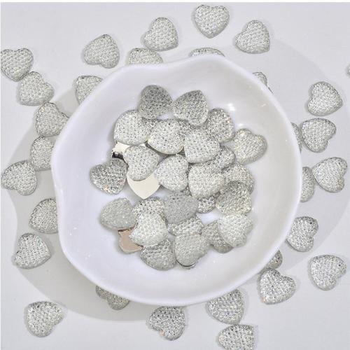 Mobile Phone DIY Decoration, Rhinestone, Heart, different size for choice, white, Sold By Bag