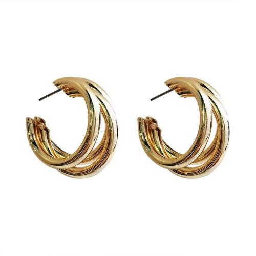 Boucle d'oreille dormeuse en alliage de zinc, bijoux de mode & pour femme, doré, 23mm, Vendu par paire